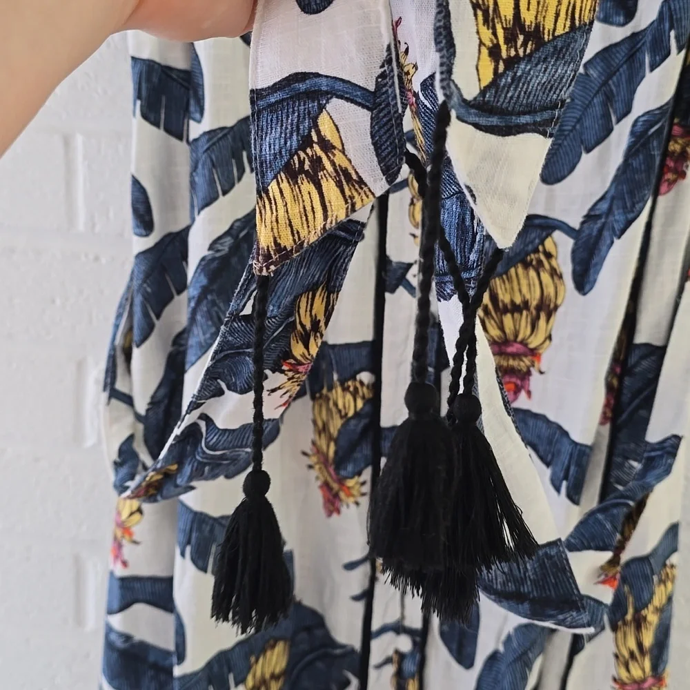 Desmond & Dempsey X H&M Banana Leaves Tropical Maxi Dress Size L - Picture 6 of 12